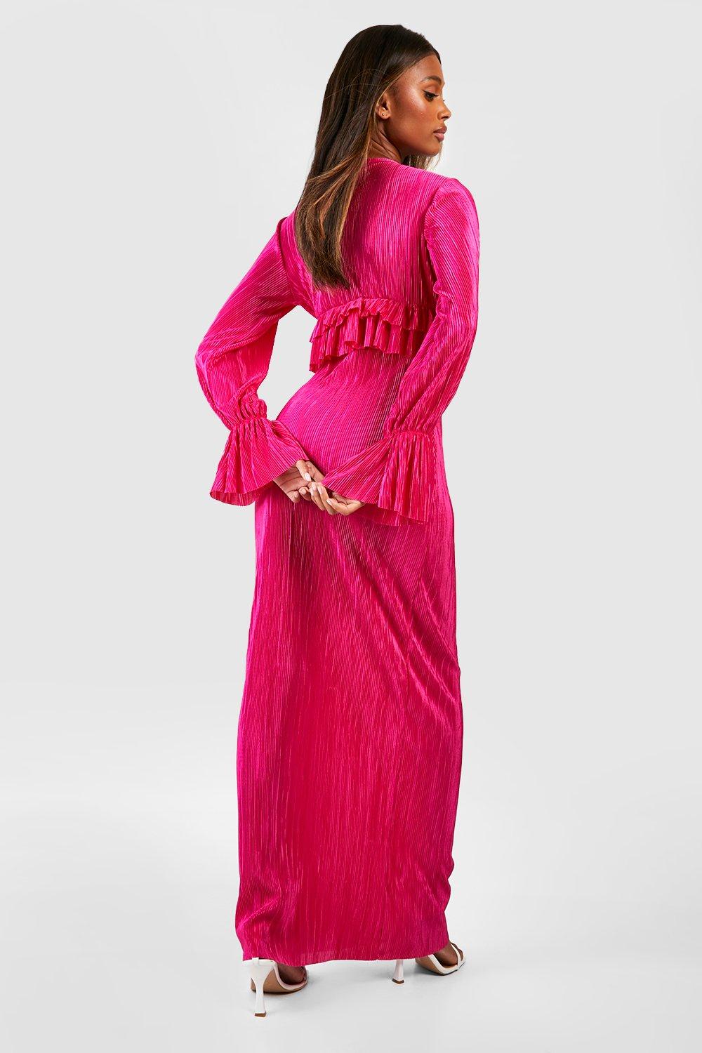 Hot pink dress boohoo sale